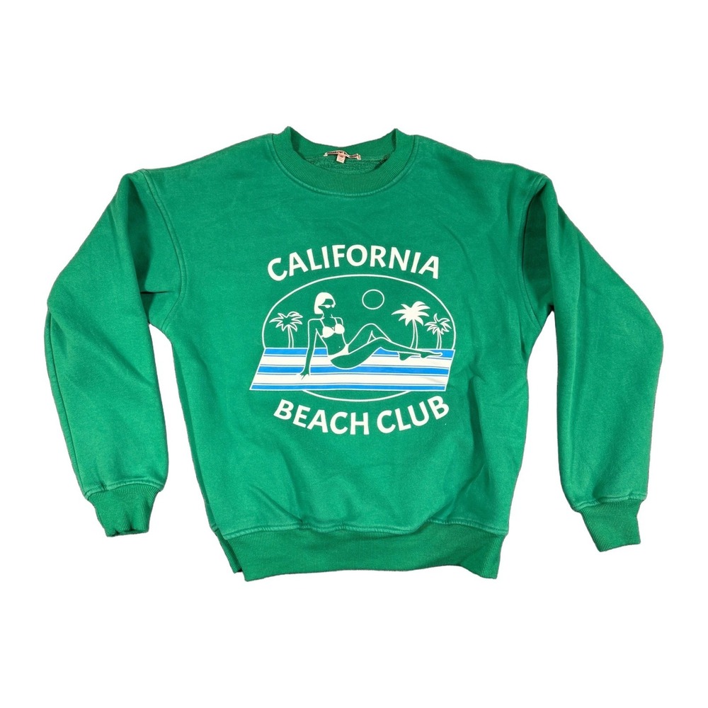 Bailey Rose Green California Beach Club Graphic Sweatshirt XS Pullover
